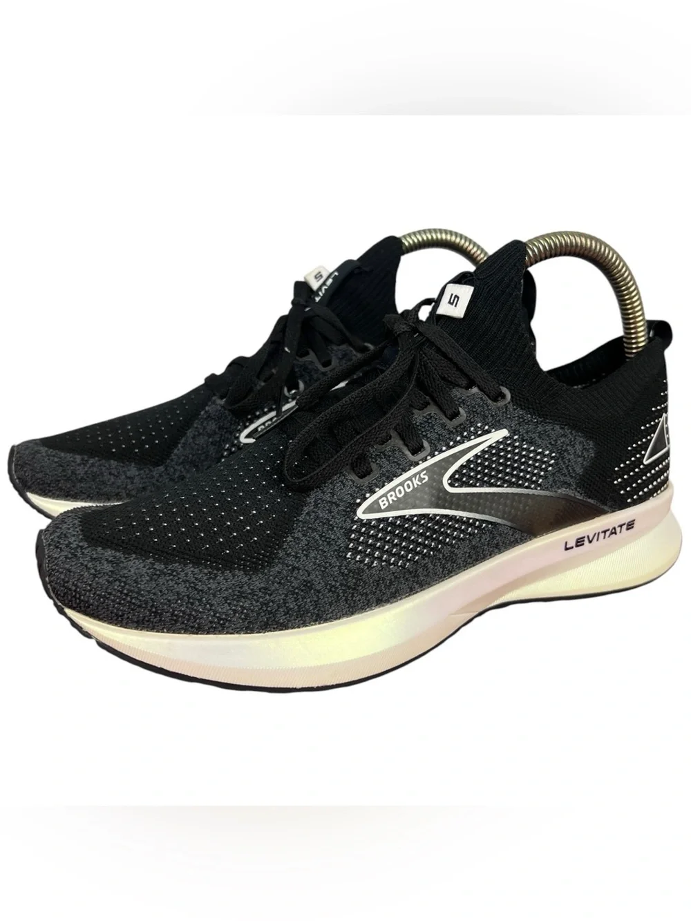 Brooks Levitate StealthFit 5 Womens Running Shoes Black Grey US Size 8
